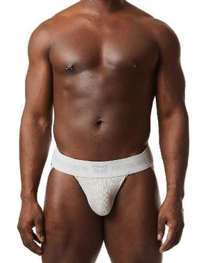 NASTY PIG NASTY PIG CORE JOCK STRAP LIGHT HEATHER GREY/WHITE