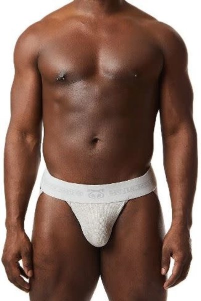 NASTY PIG NASTY PIG CORE JOCK STRAP LIGHT HEATHER GREY/WHITE