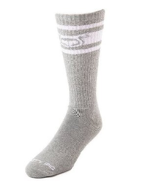 NASTY PIG NASTY PIG HOOK'D UP SPORT SOCKS LIGHT HEATHER GREY/WHITE