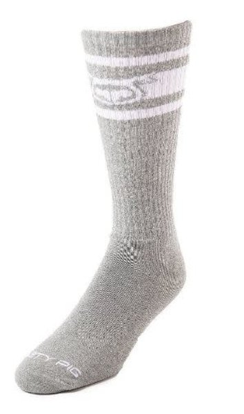NASTY PIG NASTY PIG HOOK'D UP SPORT SOCKS LIGHT HEATHER GREY/WHITE