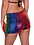 WESTERN FASHION RAINBOW SEQUIN ZIPPER SHORTS