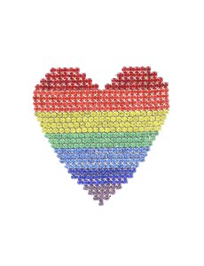 WESTERN FASHION RAINBOW RHINESTONE HEART PIN