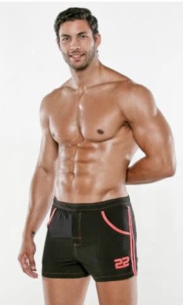 CODE 22 CODE 22 MEDLEY SWIM SHORT BLACK