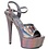 ELLIE SHOES 609-LOLA 6" HEEL POINTED STILETTO SANDAL WITH METALLIC PLATFORM PEWTER