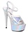 ELLIE SHOES 609-LOLA 6" HEEL POINTED STILETTO SANDAL WITH METALLIC PLATFORM SILVER