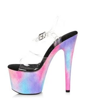 ELLIE SHOES 709-VANESSA 7" STILETTO WITH GLITTER PLATFORM SANDAL