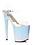 ELLIE SHOES 850-SUGAR 8" HEEL SILVER HOLOGRAM SANDAL