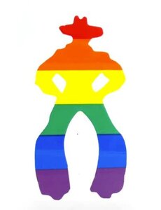 FLYING MONKEE RAINBOW COWPERSON CLING STICKER