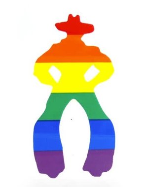 FLYING MONKEE RAINBOW COWPERSON CLING STICKER