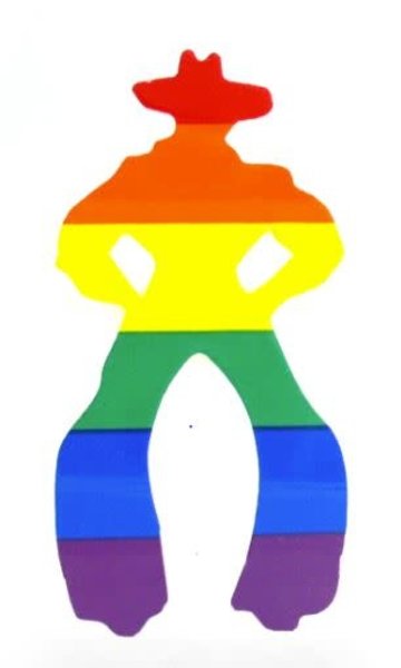 FLYING MONKEE RAINBOW COWPERSON CLING STICKER