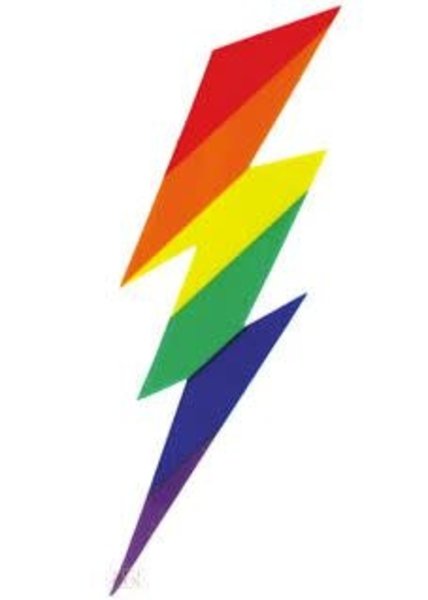FLYING MONKEE RAINBOW BOLT CLING STICKER