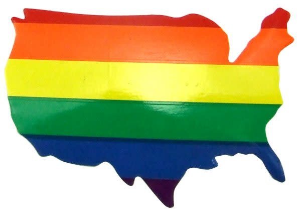 USA RAINBOW STATIC CLING