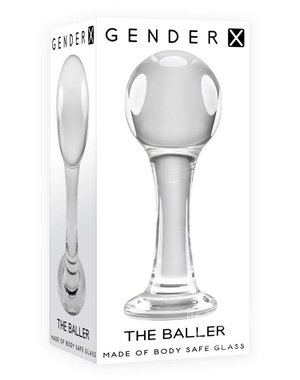 GENDER X GX THE BALLER GLASS ANAL PLUG CLEAR