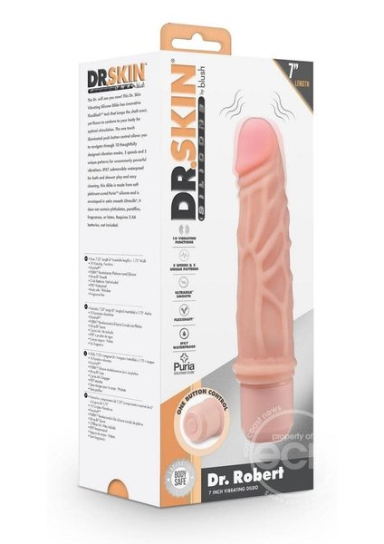 BLUSH NOVELTIES DR SKIN SILICONE DR ROBERT VIBRATING 7"