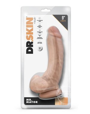 BLUSH NOVELTIES DR SKIN MR MAYOR 9" DILDO BALLS BEIGE