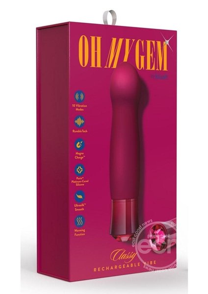BLUSH NOVELTIES OH MY GEM CLASSY RECHARGEABLE VIBE GARNET