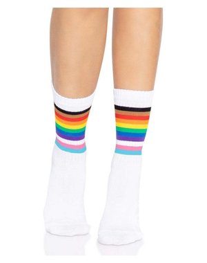LEG AVENUE PRIDE CREW SOCKS O/S