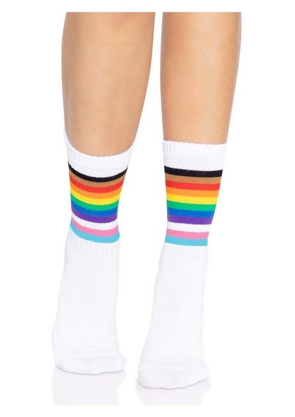 LEG AVENUE PRIDE CREW SOCKS O/S