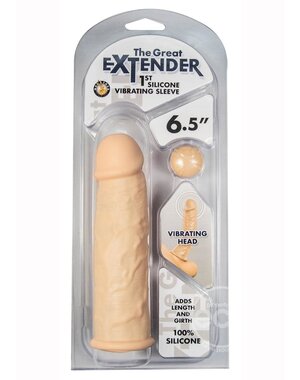 NASSTOYS GREAT EXTENDER 1ST SILICONE VIBRATING SLEEVE 6.5" VANILLA