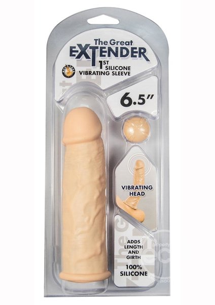 NASSTOYS GREAT EXTENDER 1ST SILICONE VIBRATING SLEEVE 6.5" VANILLA