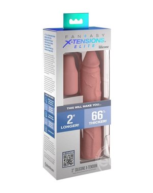 PIPEDREAM PRODUCTS FANTASY X-TENSIONS ELITE SILICONE 8" SLEEVE VANILLA