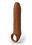 PIPEDREAM PRODUCTS FANTASY X-TENSIONS ELITE SILICONE UNCUT EXTENSION SLEEVE 7" WITH STRAP TAN