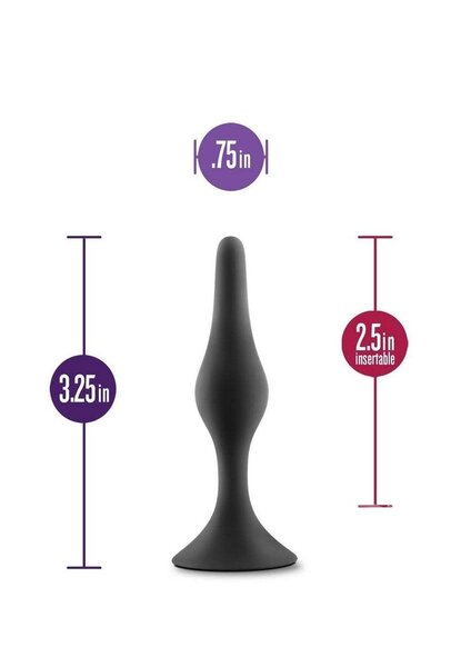 ANAL ADVENTURES ANAL ADVENTURES PLATINUM SILICONE BEGINNER PLUG BLACK