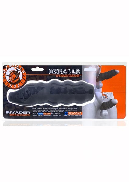 OXBALLS OXBALLS INVADER RIPPLED OPEN-ENDED SILICONE COCK SHEATH