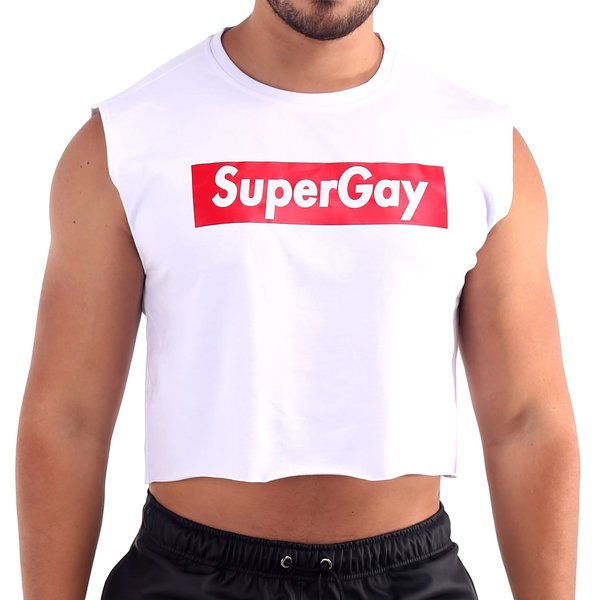 PERSEUS PERSEUS WHITE SUPER GAY CROP TOP
