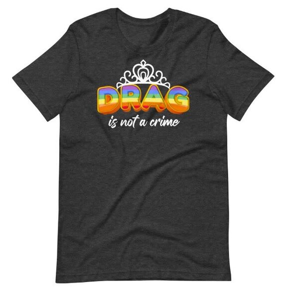 SWISH EMBASSY SWISH EMBASSY 'DRAG IS NOT A CRIME" T-SHIRT GREY