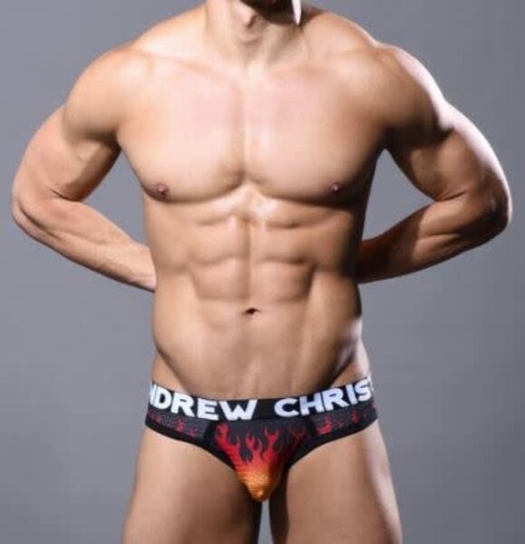 ANDREW CHRISTIAN ANDREW CHRISTIAN FLAMES MESH LOCKER ROOM JOCK WITH ALMOST NAKED