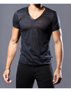 ANDREW CHRISTIAN ANDREW CHRISTIAN CARBON BURNOUT V-NECK TEE