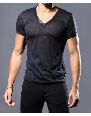 ANDREW CHRISTIAN ANDREW CHRISTIAN CARBON BURNOUT V-NECK TEE