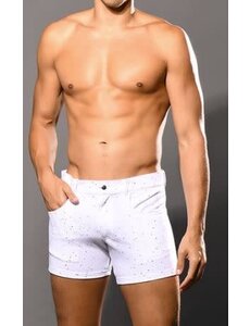 ANDREW CHRISTIAN ANDREW CHRISTIAN WHITE SUMMER SPARKLE STRETCH JEAN SHORTS