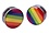 ROUND RAINBOW STRIPE STAINLESS STEEL EARRING GAUGES