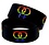 DOUBLE FEMALE SILICONE BRACELET BLACK WITH RAINBOW STRIPES