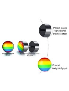  STAINLESS STEEL RAINBOW STUD EARRING