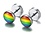 STAINLESS STEEL RAINBOW STUD EARRING