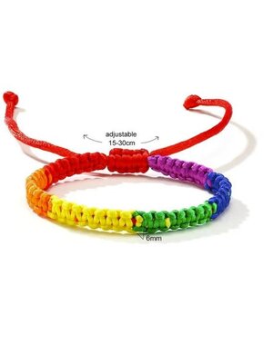 RAINBOW SECTIONED ADJUSTABLE FRIENDSHIP BRACELET
