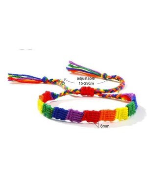  RAINBOW THIN SECTIONED ADJUSTABLE FRIENDSHIP BRACELET