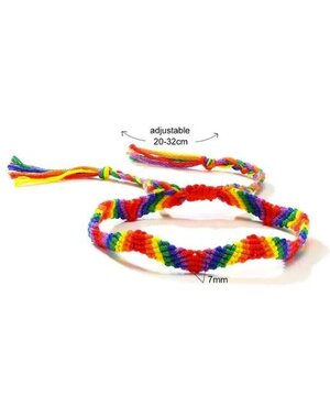  WAVY RAINBOW STRIPE ADJUSTABLE FRIENDSHIP BRACELET