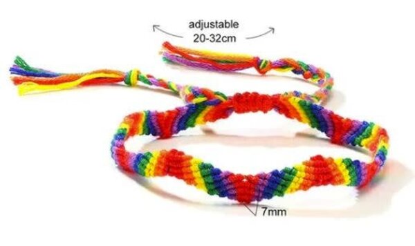 WAVY RAINBOW STRIPE ADJUSTABLE FRIENDSHIP BRACELET