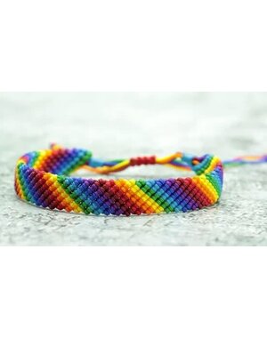  BRAIDED RAINBOW STRIPE ADJUSTABLE FRIENDSHIP BRACELET