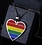 STAINLESS STEEL ENAMEL RAINBOW HEART NECKLACE