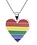 STAINLESS STEEL ENAMEL RAINBOW HEART NECKLACE