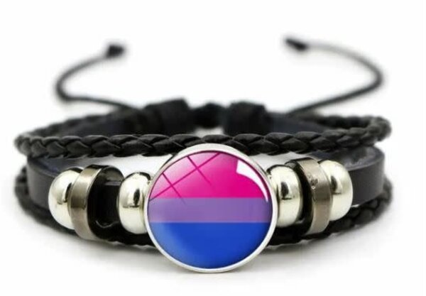 BRAIDED LEATHER WITH METAL BEADS BRACELET