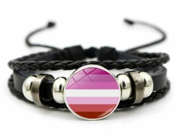 BRAIDED LEATHER WITH METAL BEADS BRACELET