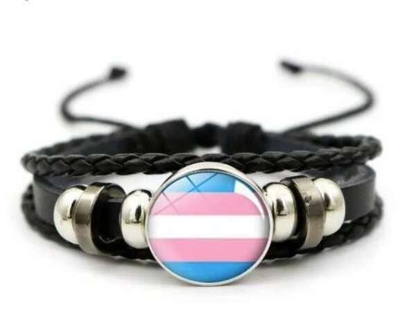 BRAIDED LEATHER WITH METAL BEADS BRACELET