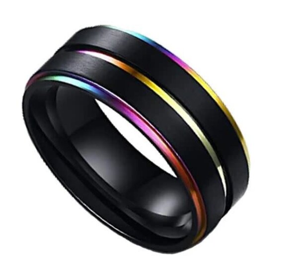 RAINBOW IRIDESCENT PRIDE RING