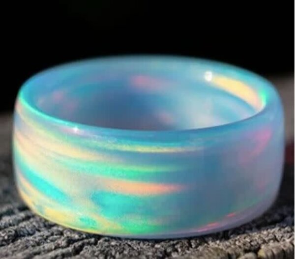 DREAMGIRL IRIDESCENT OPAL BLUE RING